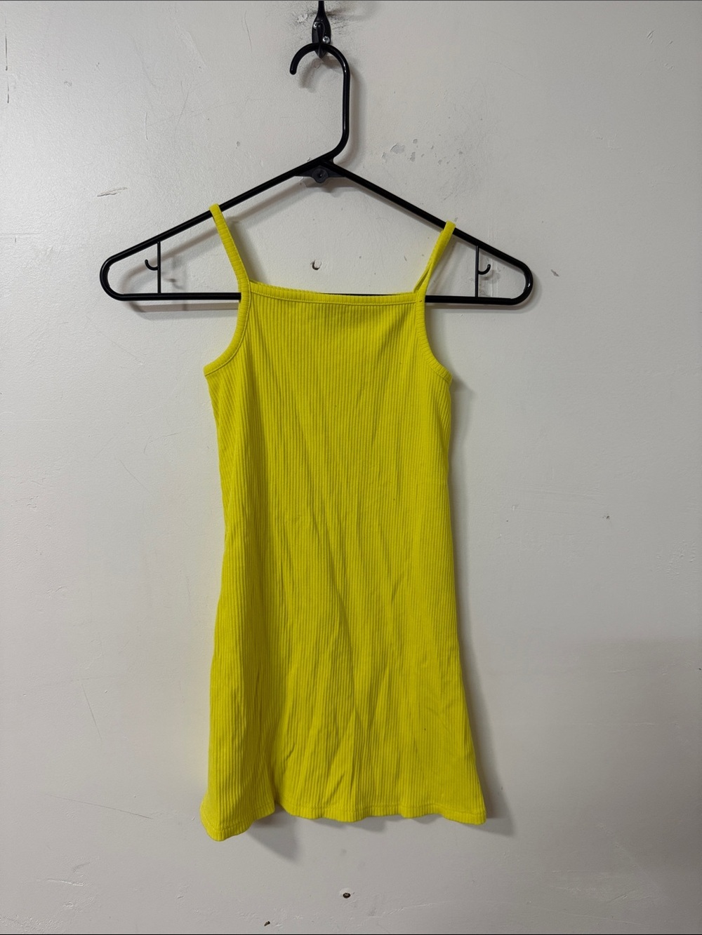 Old Navy Neon Yellow Ribbed Tank Dress